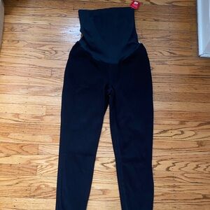 SPANX Black Ribbed High-Waist Leggings